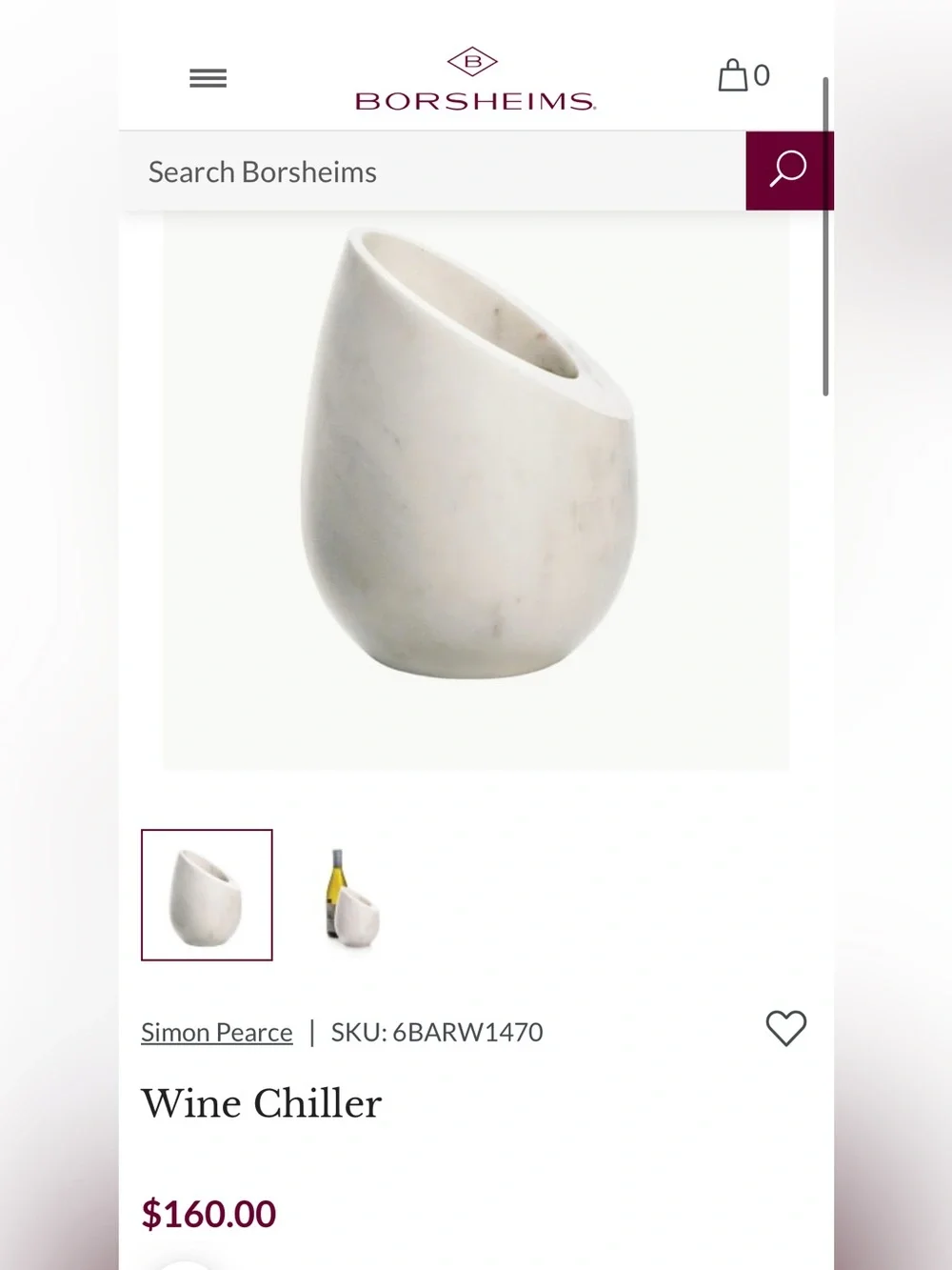 Simon Pearce Marble Wine Chiller